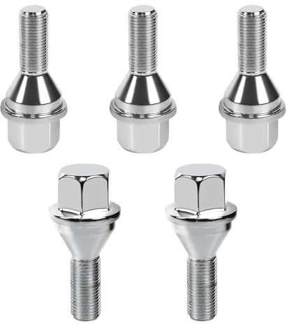 Hbxdeco Radbolzen 611–005 M12 x 1,25, OE 53182366 6511051AA 6509933AA, Radschrauben-Ersatz, 19 mm Sechskant, 28 mm Schaft, kompatibel mit ausgewählten Cherokee Renegade Compass, 5 Stück