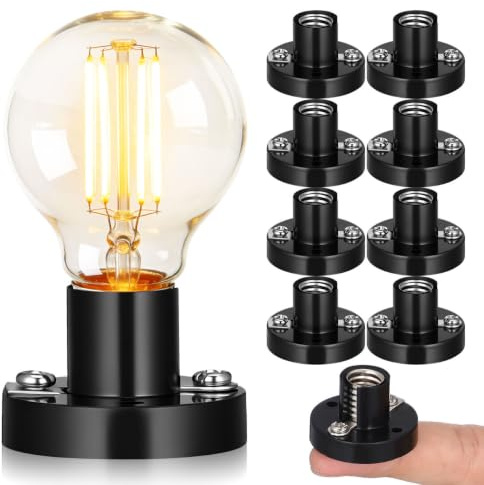 HOMSFOU 10 Pièces Douille De Lampe E10 À Vis Support D'Ampoule Miniature Pour Expériences De Physique Remplacement De Douille Éclairage Intérieur Et Extérieur Maison Bureau Classe 1.18X1.18X0.79In