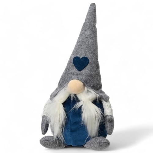MIJOMA Statuetta decorativa a forma di gnomo di Natale, 30 cm, decorazione scandinava per inverno e Avvento, morbida in poliestere