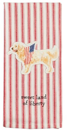 Mud Pie Hundeaufnäher, Americana-Handtuch, 66 x 30,5 cm