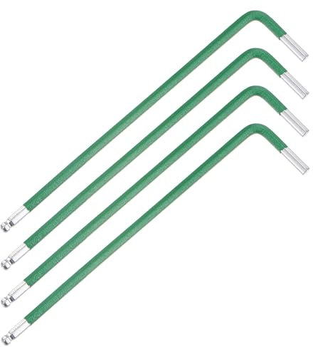 M METERXITY 4-Pack Ball End Hex Key Wrench, 2.5mm L Shape Long Arm S2 Steel Repairing Tool for Bicycle/Furniture/Equipment/Motorcycle/Machinery, Metric Hexagonal Wrench [Green]