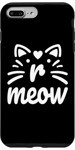 kitten meow monogram initials letter r cat face heart shape Case for iPhone 7 Plus/8 Plus