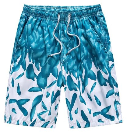 Männliche -Boardshorts Resort, vollständig Bedruckte Shorts mit Krawattentasche Tauch Shirt Herren Schwarze Badehose Herren Klein