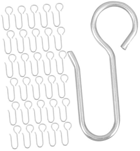 JECOMPRIS 200pezzi Ganci Per Tende Da Soffitto in Metallo Piccoli Ganci Metallici Per Tende Per Appendere Da Soffitto Accessori Per Doccia Installazione Intuitiva
