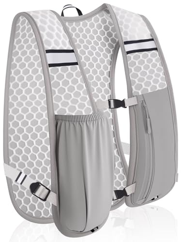 Rongrongago Zaino Trail Running, Gilet Running Con Tasca Con Zip, Tessuto a Rete Traspirante Gilet Corsa è per La Corsa, Il Ciclismo, L'escursionismo, Il Jogging