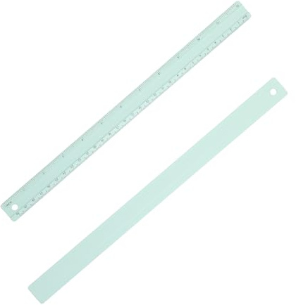 PATIKIL 30 cm/12 tum metalllinjal, 2 st metrisk linjal av aluminiumlegering med tum och centimeter precisionsmätning för kontorsteknik utarbetande stil 2, grön
