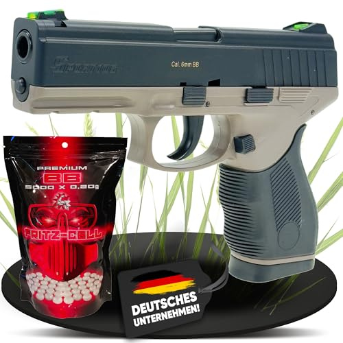 Fritz-Cell Airsoft Pistole Federdruck Softair <0,5 Joule + 5000 BBS