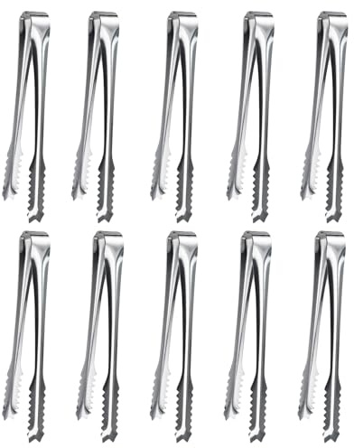 10 Stainless Steel Sweet Tongs, Ice Tongs with Mini Design, Sugar Tongs for Versatile Use, Mini Tongs with Ergonomic Grip, Ideal for Various Handling Needs