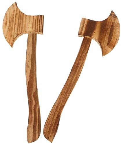 YARNOW Haches en Bois 2 Pièces pour Halloween, Accessoires de Costume Garçon et Filles, Jouets en Bois Sécurisés pour Cosplay, Jeux de Rôle et Décoration D’Halloween