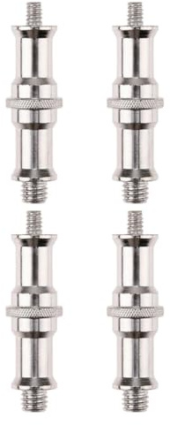 FENICAL 4pcs Standard 1/4 to 3/8 Threaded Screw Adapter for Hot Shoe Adapter and Wireless Flash Receiver, Silver Iron Material with Anti-wear Feature, Attachable to Photography Accessories