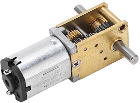 Alomejor Getriebemotor mit Doppelter Ausgangswelle, Effizienter Bürstenschneckenmotor für Etikettiermaschinen, Messing-Zink-Legierung (DC3V 60RPM)