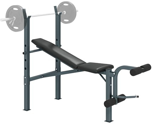 HOMCOM Heavy Duty Adjustable Multi Gym Chest Leg Arm Weight Bench w/4 Incline Postions - Black/Silver