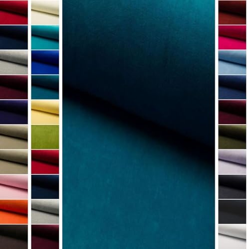 StoffBook petrol edel Baumwolle Samtstoff velvet velours Stoff zum Nähen & Kleben, Stretch Nickisamt für Mode, Dekoration Accessoires, weich langlebig, d353