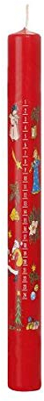 Weihnachtskerzen Adventskalenderkerze Stabkerze Rot 1-24, 250 x 23 mm, Kalenderkerze Advent
