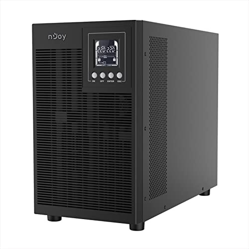 nJoy Echo 3000VA Pro Ups Con Ventole Silenziate Gruppo di Continuità On-Line Doppia Conversione 2400 Watt Onda Sinusoidale Pura Display LCD 6 Batterie