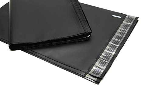 100 Farbige Folien-Versandtaschen - Bunte Klappenbeutel mit Selbstklebeverschluß, unbedruckt, LDPE, recycelbar Format 250 x 350, Farbe schwarz