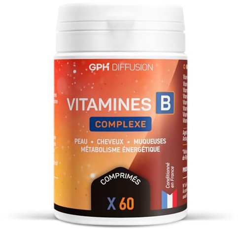 Vitamines B Complexe - 60 comprimés – Cheveux - Peau - GPH DIFFUSION