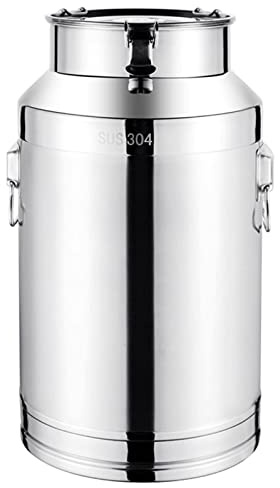 BDXZJ Seau À Eau en Acier Inoxydable Seau À Lait, Récipient Pot À Lait avec Couvercle Hermétique Bidon À Lait avec Boucle de Verrouillage pour Le Stockage de Liquides 20L