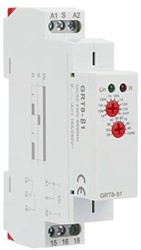 DEWIN Relé de CA,GRT8-B1 Mini Relé de Tiempo de Retardo de Apagado Relé de Temporizador Tipo de Riel DIN AC 220V