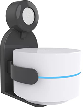 Für Google mesh 2020 WiFi-Einfache und robuste Wandhalterung Google Nest WiFi Router [2020 Modell] Halterung mit Kabelmanagement,Google Mesh WiFi System Standhalterung(schwarz)