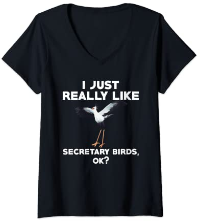 Damen Lustiger Sekretär Vogel Spruch Vogelbeobachtung Vogel T-Shirt mit V-Ausschnitt
