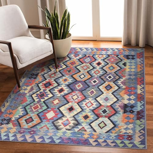 NETLINE HOME Washable Area Rugs for Living Room Traditional Flatweave Rug Non Slip Kitchen Rug - Decorative Floor Mats Low Pile Vintage Rugs Boho Design Hallway Carpets for Bedroom - Multi-coloured