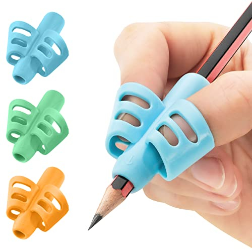 Stylo Set mit 3 Griffen, Bleistiftgriffe für Kinder, ergonomische Schreibhilfe für Kinder und Erwachsene