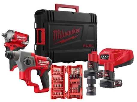 M12 FPP2BP-602X – Set mit 1/2 Zoll Schlagschrauber + SDS-Plus + Bohrer-Set MILWAUKEE
