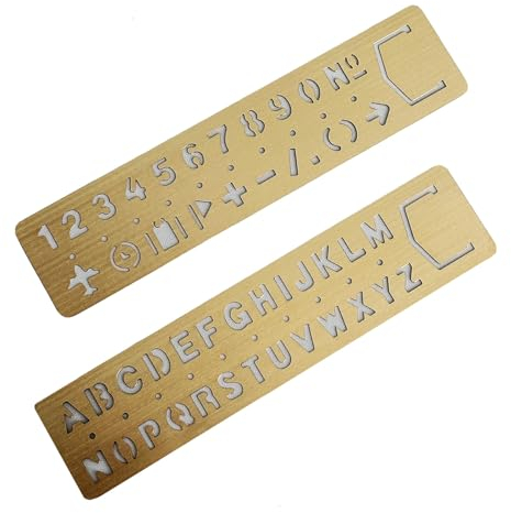 2-teiliges Zahlen Buchstaben Schablonen-Set aus Metall, klein Zeichenschablone Schablone Vorlagen für Journal, Tagebuch, Fotoalbum, Scrapbook, Malen, Handwerk, Lesezeichen