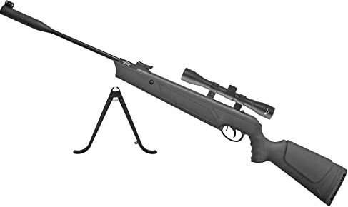 Ekol Carabina Balines Ultimate 5.5 Aire Comprimido Pistón Gas, Potencia 3,5j 270 m/s + Bipode + Visor 4x32 con Monturas para Uso Deportivo o Airsoft
