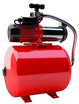 STERWINS - Hauswasserwerk 1300 W - Mehrstufige Gartenwasserpumpe - 6000 L/h - Max. Selbstsaughöhe 8 m - Max. Förderhöhe 55 m - 50L Tank - Druck 5,5 bar - Anschlusskabel 1,5 m