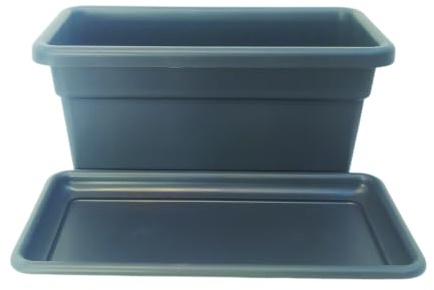 NG NICCOLAI FIORIERE E SOTTOVASI PLASTICA VARIE MISURE (KIT FIORIERA+SOTTOFIORIERA 60X32X28,5 cm, ANTRACITE)