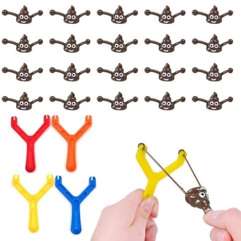 JZK 24x Silly Poo Schleuderspiel für Kinder, weiches Squishy Poo-Spielzeug Witz, lustiges Kot-Shooting-Spiel, Streich für Kinder-Party-Geschenk, fliegender Kot-Spiel, lustige Familienspiele