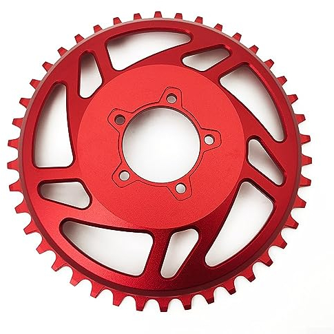 TaiCha E-Bike-Kettenblatt – 42T Zahnscheibe Offset-Korrektur für Bafang BB-SHD Motor, Rot