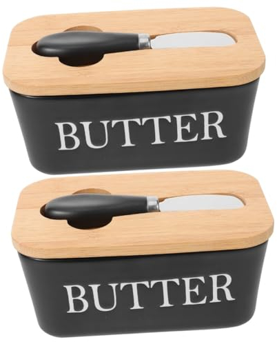 ABOOFAN 2 Sets Butterdose Küche Butterdose Kühlschrank Butter Organizer Keramik Käseform Mit Deckel Keramik Butterhalter Käse Große Mit Deckel Home