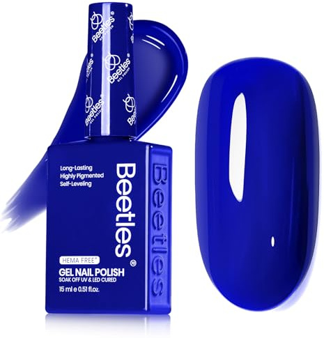 Beetles Königsblau Gel-Nagellack 15ml, Dunkelblau UV Nail Art Gel Set | Königsblauer Gel-Nagellack für dunkle blaue Maniküre und Nail Art.
