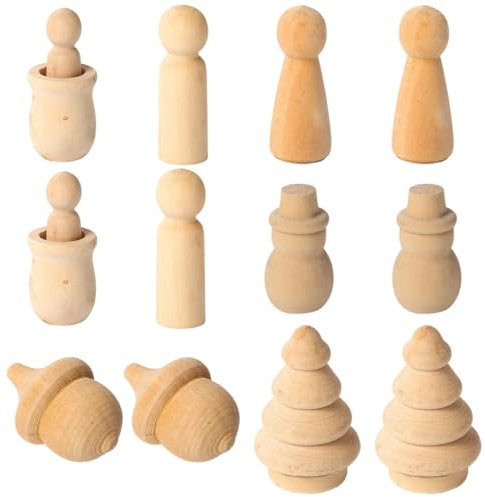 DIYEAH 12st Satz Puppen Figur Puppenständer Anime-gliederpuppe Miniaturen Puppenbasis Puppenstubenmöbel Puppenhauspuppen Peg-puppenkörper Puppenteile Diy Liefert Khaki Lotusbaum