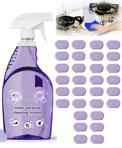 Nuroclean Spray, tablettes de dégraissage, spray nettoyant multi-usages, tablettes de nettoyage concentrées, nettoyant pour évier en acier inoxydable, ménage, cuisine, salle de bain, spray de dégraiss