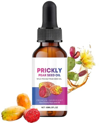Prickly Pear Seed Oil - Cold-Pressed Prickly Pear Oil for Face, Body & Hair Rich in Vitamins & Antioxidants for Reduces Fine Lines, Restores Elasticity, Deep Moisture & Skin Rejuvenation (1)