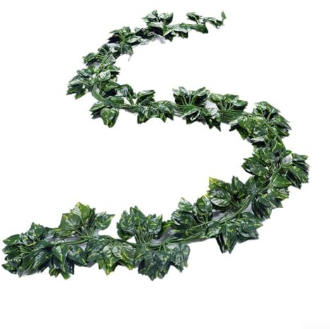 Jotekonoby Guirlande de lierre artificiel - 220 cm - Vert - Plantes de vigne à suspendre - Pour mariage, maison, jardin, décoration murale (panier vert)