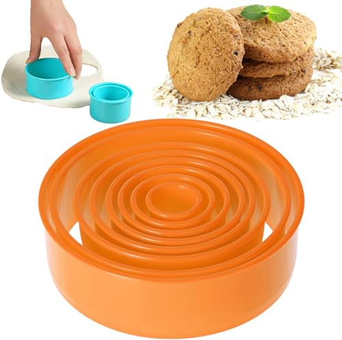 Kakskärare bakverk skärare för bakning, 8 storlekar runda kakskärarformer, cirkel kakskärare för att göra kaka munk pajer Scones (13/12/10/8/7/6/4,5/1 tum)
