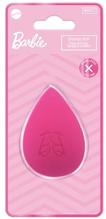 Barbie – Éponge Oeuf Maquillage Teint Précis – Sans Latex, Ultra Douceur Rose – Fini Professionnel, Sans Irritation – Application Sans Trace - Accessoire Beauté Réutilisable – Produit Officiel Mattel