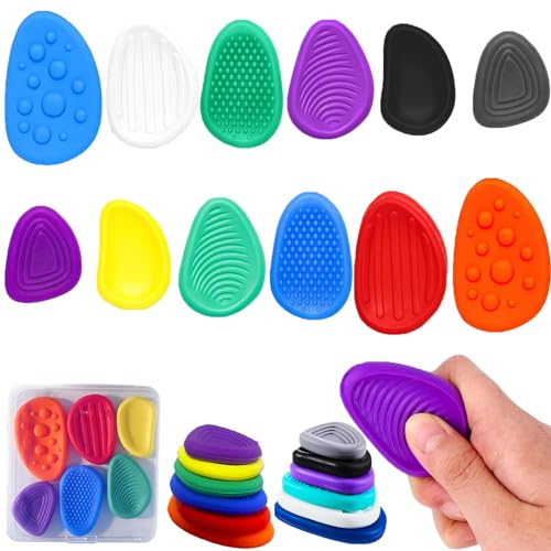 LuyoNova 12 Stück Fidget Toys Sensory Stones Anti Stress Spielzeug Sensorik | Anti Stress Spielzeug Adhs Sensorisches für Stress Angst Adhs Autismus für Kinder Erwachsene