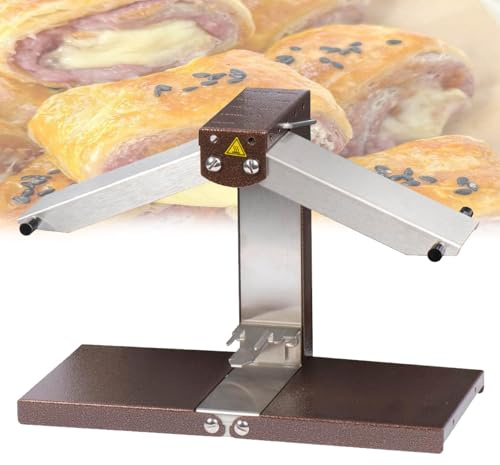 VzxCrue Machine à Fondre Le Fromage à Double Zone De Chauffage, Appareil à Raclette Traditionnel à Chauffage Rapide, Demi-Meule à Fromage RéGlable, pour Restaurant