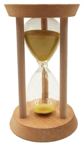 Zambuph Stylish Metal Sandglass Hourglass Sand Clock Timers for Precise Timing Wooden Gift, Yellow, 20 Mins