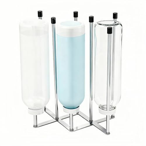 MxSplorion Flaschenhalter für SodaStream, Faltbarer Flaschen Abtropfständer, Edelstahl Abtropfgestell rutschfest wasserdichte, Abtropfgestell Flasche für Verschiedene Flaschen Tassen