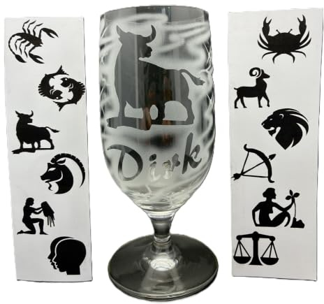 Biertulpe 0,3 l mit Gravur Sternzeichen und Name personalisiert Pils Glas Pilsglas Bierglas in Tulpenform Bierschwenker individuell Geschenk Biertrinker Horoskop