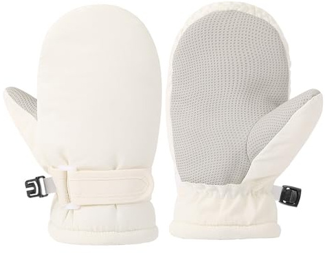 Qcbuegof - Guantes de felpa resistentes al agua para bebés y bebés, aventura de nieve, diseño antideslizante, fácil agarre, guantes cálidos, temporada fría, guantes de juego de nieve para bebés