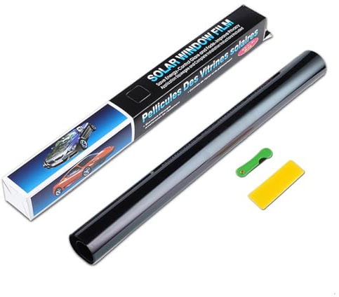 Film teinté de voiture - Film teinté autocollant pour vitres de voiture - Film anti-regards - Anti-rayures - Bloque les rayons UV/IR - Chaleur et éclat (1 % VLT)