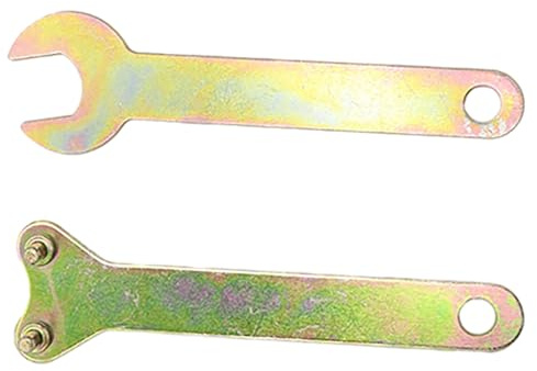 Angle Grinder Spanner Wrench 2pcs Set Double Hook Iron Wrench for Nut Disassembly Angle Key Accessory Compatible with Power Grinders